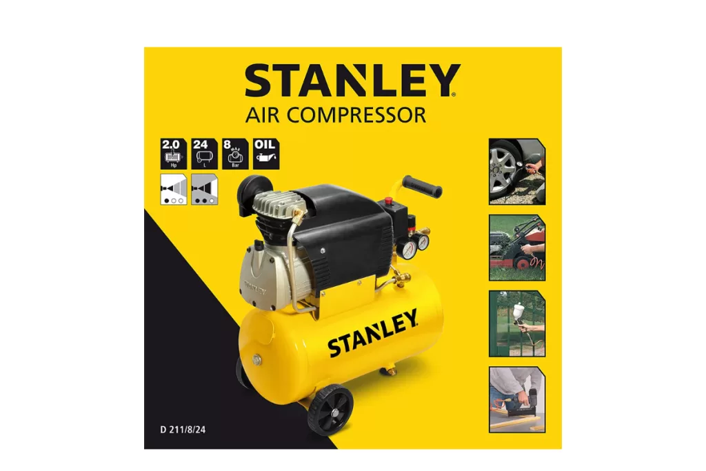 Stanley D211/8/24 Compresseur 24 litres 2 HP