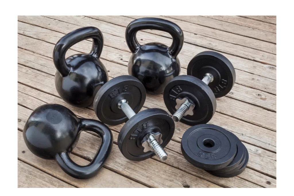 kettlebells et haltères